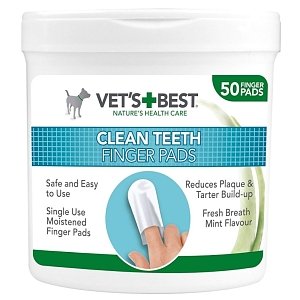 VET'S BEST DENTAL FINGER WIPES (50PCS) PACK OF 6