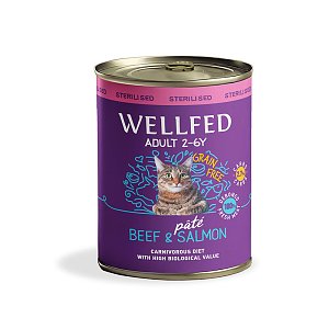 Wellfed Adult Sterilised Beef & Salmon 800gr