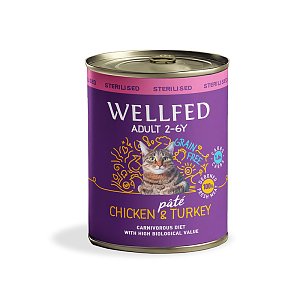 Wellfed Adult Sterilised Chicken & Turkey 800gr