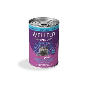 Wellfed Sterilised-Hairball Turkey & Duck 400 gr