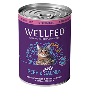 Wellfed Adult Sterilised Beef & Salmon 400 gr