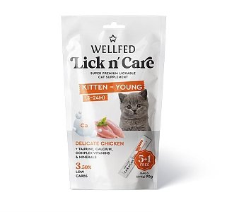 WELLFED LICK N'CARE KITTEN-YOUNG CHICKEN 15GR