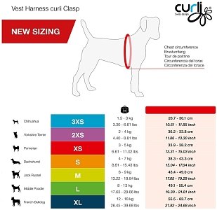 Vest Harness Curli Air-Mesh Stripes Red xs