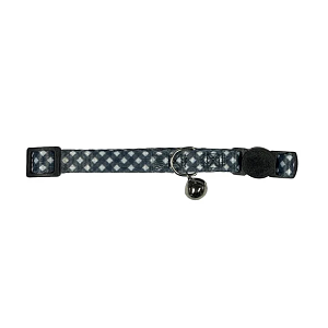 Cat Collar Plaid Grey 20-35cm