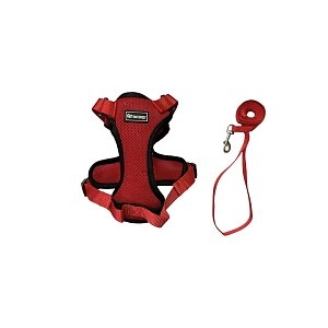 CAT VEST HARNESS WITH LEASH RED SMALL