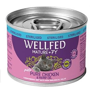 Wellfed Mature +7-Steril Chicken & Hemp Oil 200gr