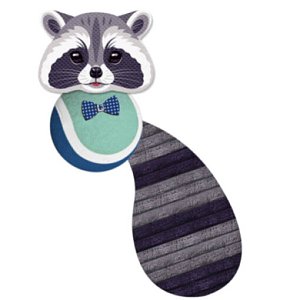 RACCOON WITH TENNIS BALL INSIDE-13cm