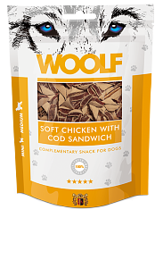 ΛΙΧΟΥΔΙΑ WOOLF SOFT CHICKEN &COD SANDWICH 100 GR