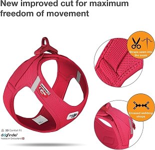 Vest Harness Curli Air Mesh Semi Circle Red XS