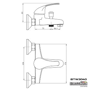 Μπαταρία Μπάνιου Iris 40mm Ανάμεικτική Με Σετ Ντους 830g