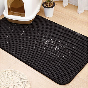 CAT LITTER MAT w VELCRO 45x60 BLACK