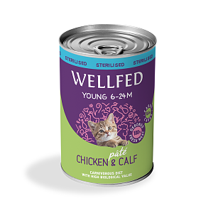 Wellfed Young-Steril Chicken & Calf 400gr