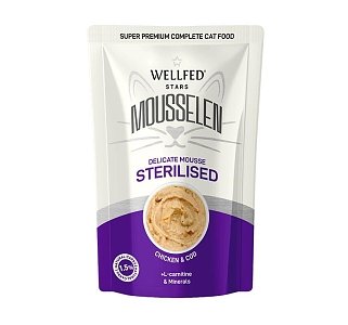 Wellfed Mousselen Sterilised Chicken & Cod 40gr