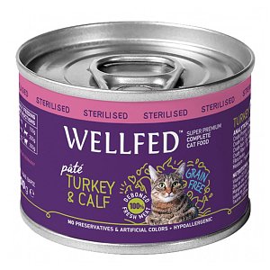 Wellfed Adult Sterilised Turkey & Calf 200 gr