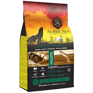 AMBROSIA GRAIN FREE SENIOR LIGHT STERILISED TURKEY & SALMON 2Kg