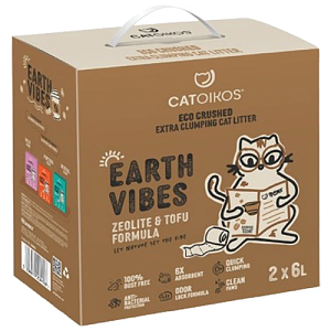 Catoikos ''Earth Vibes''Tofu&Zeolite Cat 2x6Lit Coffee