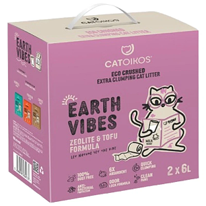Catoikos Earth Vibes Eco Crushed Άμμος Γάτας Tofu & Ζεόλιθος με Άρωμα Γάλακτος (Milk Scent) 12L