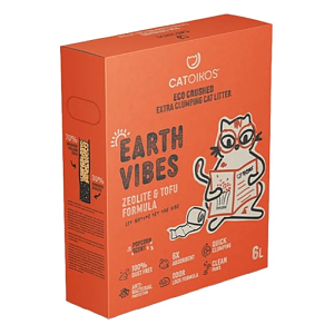 Catoikos Earth Vibes Eco Crushed Άμμος Γάτας Tofu & Ζεόλιθος με Άρωμα Ποπ Κορν (Popcorn Scent) 6L