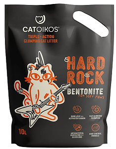 Catoikos Hard Rock Bentonite Άμμος Γάτας που Σβωλιάζει 10L (με Ενεργό Άνθρακα)