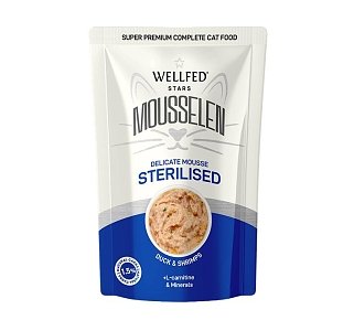 Wellfed Mousselen Sterilised Duck &Shrimps 40gr