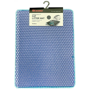 CAT LITTER MAT w VELCRO 45x60-BLUE