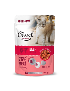 Chuck Cat Pouch Βeef 100gr