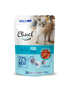 Chuck Cat Pouch Fish 100gr