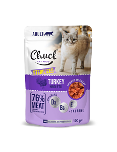 Chuck Cat Pouch Sterilised Turkey 100gr