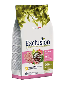 Exclusion Mediterraneo Monoprotein Puppy Medium Breed Κοτόπουλο 3kg