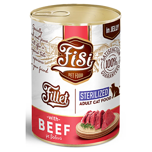 Fisi Fillet Cat Adult Sterilised  Μοσχάρι Σε Ζελέ 400gr