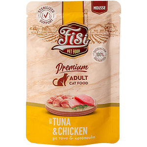 Fisi Mousse Cat Adult Τόνος & Κοτόπουλο 80gr