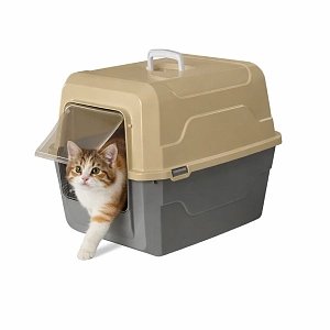 Catbus Κλειστη Λεκανη Γατας Γκρι Με Μπεζ 52x37x48