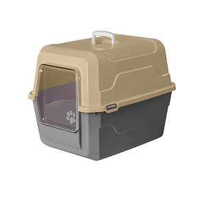 Catbus Κλειστη Λεκανη Γατας Γκρι Με Μπεζ 52x37x48