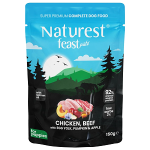 Naturest Feast Puppy Chicken,Beef,Egg 150gr