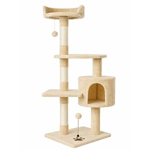 Purrfect Perch Beige Cat Tree L40XW40XH116cm