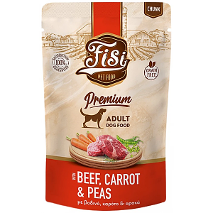 Fisi Adult Dog Φακελακι Με βοδινο και αρακα 130gr