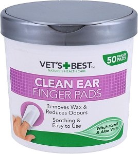 VET'S BEST EAR FINGER WIPES (50PCS) PACK OF 6