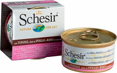 Schesir Cat Nat Τόνος Και Κοτόπ. Με Ρύζι 85g