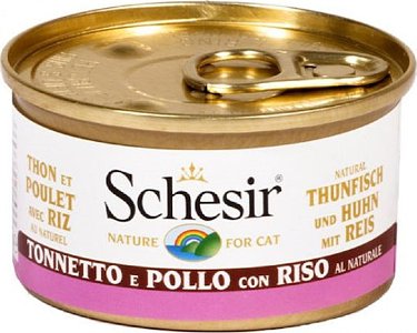 Schesir Cat Nat Τόνος Και Κοτόπ. Με Ρύζι 85g
