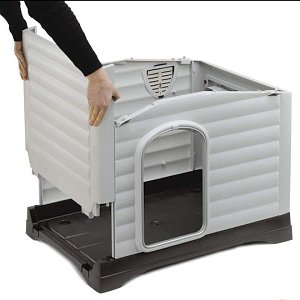 ΣΠΙΤΙ ΣΚΥΛΟΥ LUXE ΠΛΑΣΤΙΚΟ ΜΕ ΑΝΟΙΓΜΑ 70*92*66H