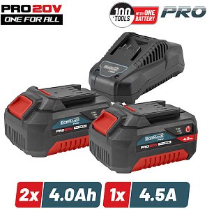 STARTER KIT 20V BORMANN PRO 2x 4.0Ah + ΦΟΡΤΙΣΤΗΣ 4.5A