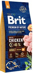 BRIT PR BY NATURE ADULT M 15KG