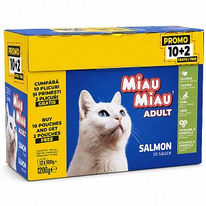 Miau Miau Pouch Salmon in Gravy 12x100gr