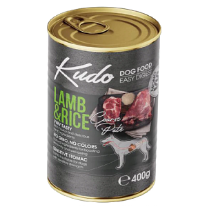 Kudo Lamb & Rice Coarse Pate Monoprotein 400gr