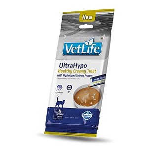 Farmina VetLife UltraHypo Creamy Treat – Υποαλλεργική Υγρή Κρεμώδης Λιχουδιά Γάτας με Υδρολυμένη Πρωτεΐνη Σολομού (4x15g)