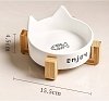 ΚΕΡΑΜΙΚΟ ΜΠΟΛ ΓΑΤΑΣ ΑΣΠΡΟ ΞΥΛΙΝΗ ΒΑΣΗ 15,5 CM 200 ML