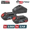 Starter Kit 20V Bormann Pro 2x2.0Ah+Φορτιστής 2.4Α