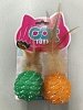 CAT TOY-2PCS/PACKBALL 5*10cm ORANGE+GREEN