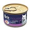 Brit PR Cat Can Mousse Poultry Hearts 85gr